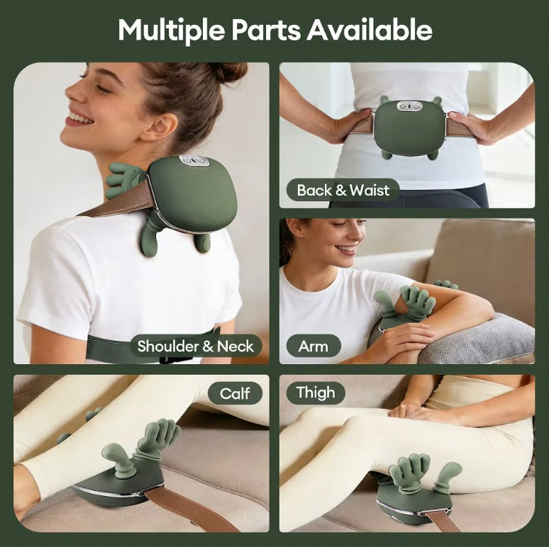 Massager used on the shoulders, back, arm, calf and thigh