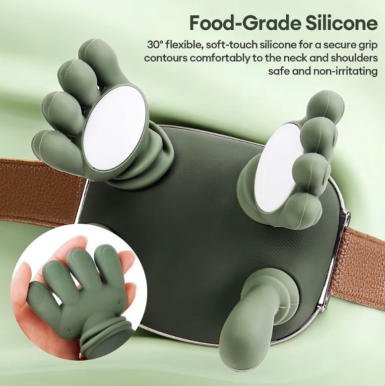 Close-up of the soft silicone hand-shaped massage heads